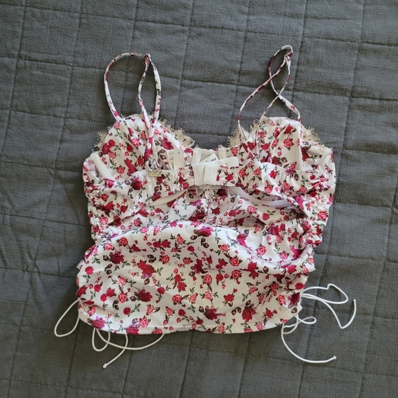 💕 NWOT For Love And Lemons bustier corset tie tank s - Picture 5 of 8